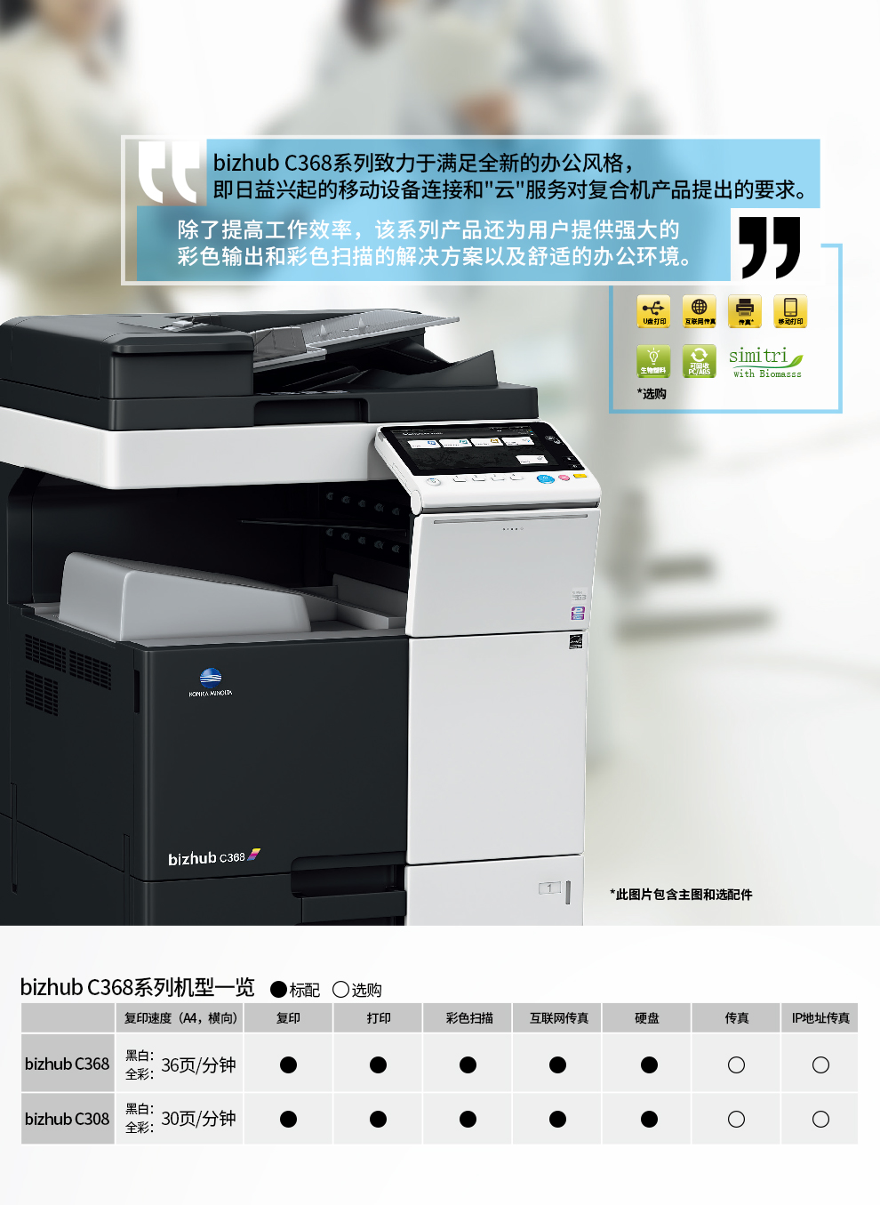 柯尼卡美能达C308/C368彩色数码A3复合机 高效办公的多功能解决方案